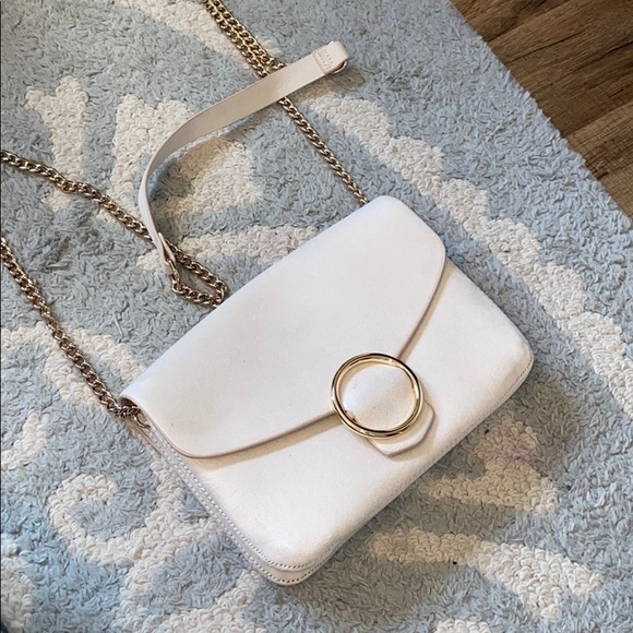 H&M Handbags - NEW H&M Faux Suede White Crossbody Bag